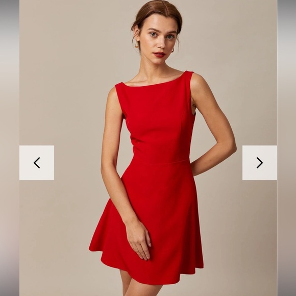 The Red Boat Neck High Waisted Mini Dress - NWT - Picture 1 of 7